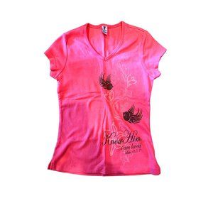 Toppy V-Neck Shirt for Girls Pink Medium Like New Condition